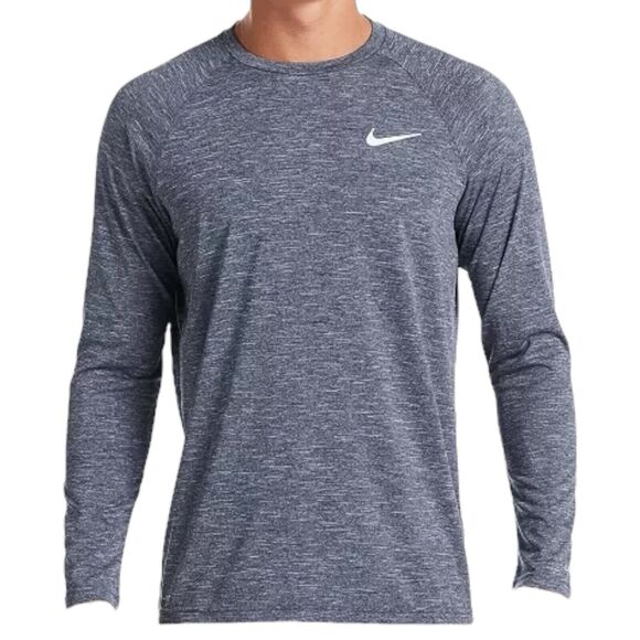 Nike Swim Shirt Men Size Medium Long Sleeve Dri Fit Blue Heather NESSA590-440